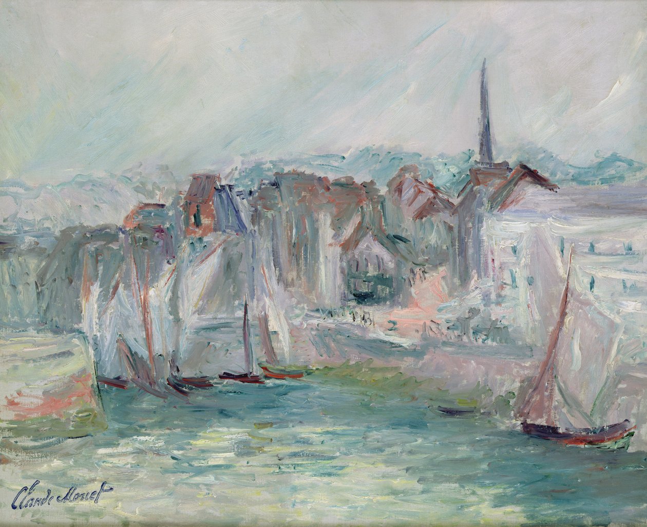 Båtar i Honfleur hamn, 1917 av Claude Monet