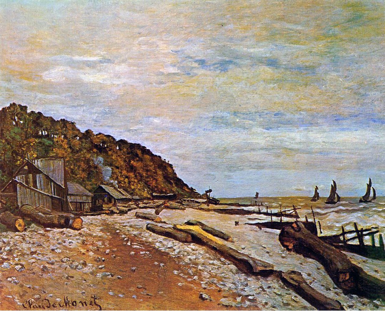Båtvarv nära Honfleur, 1864 av Claude Monet