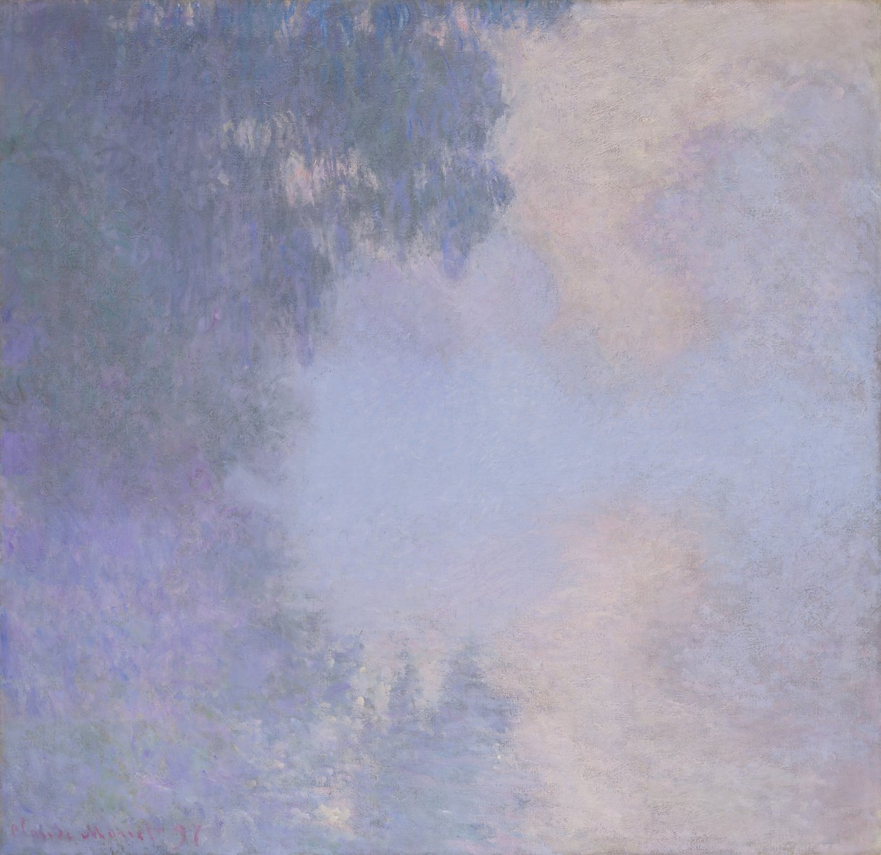 Seine-gren nära Giverny Mist, 1897. av Claude Monet
