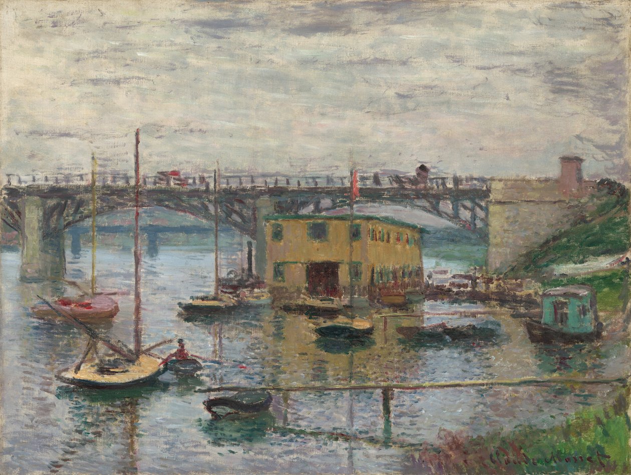 Bron vid Argenteuil på en grå dag av Claude Monet