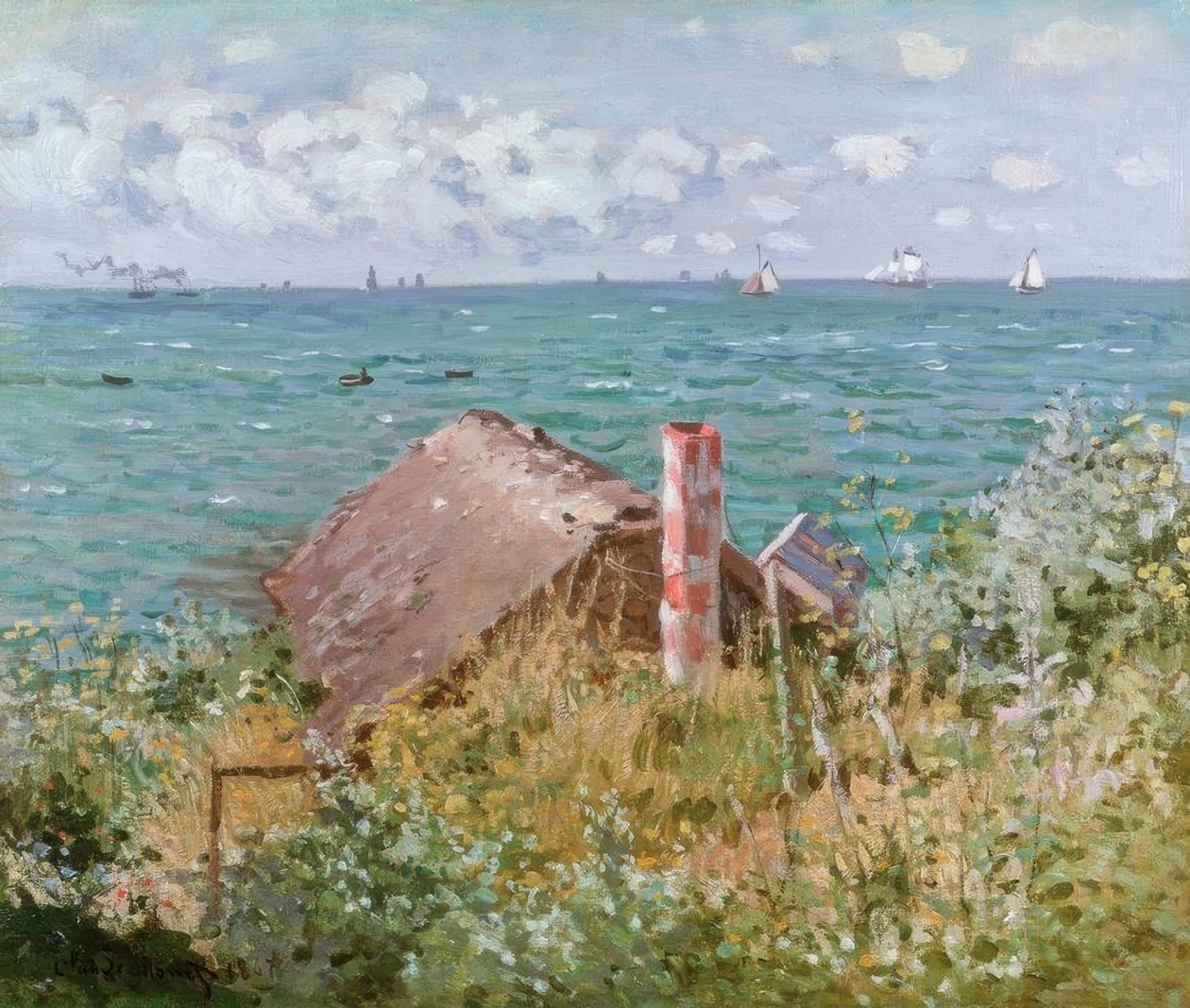 Stuga vid Sainte-Adresse av Claude Monet