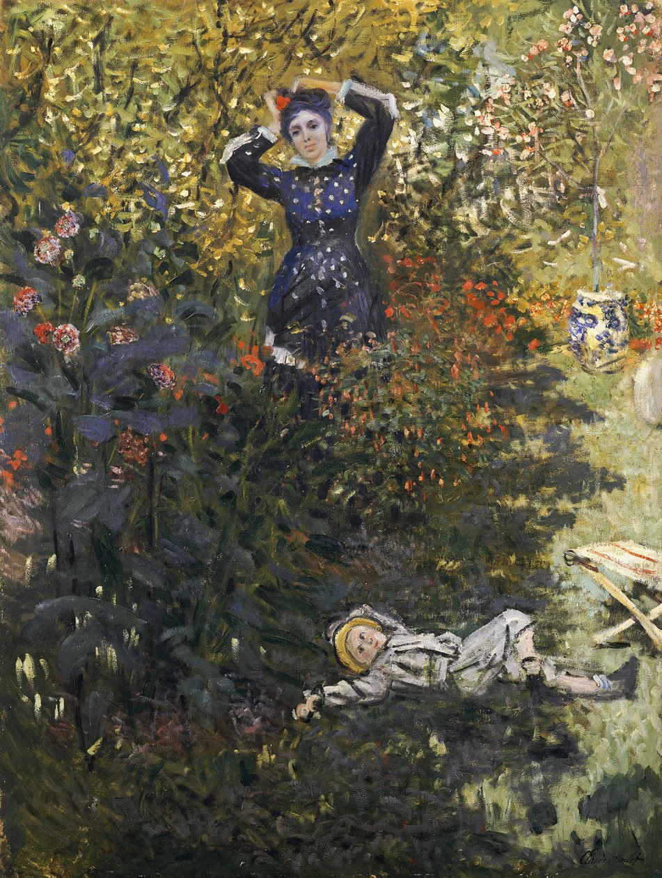 Camille och Jean i trädgården i Argenteuil av Claude Monet