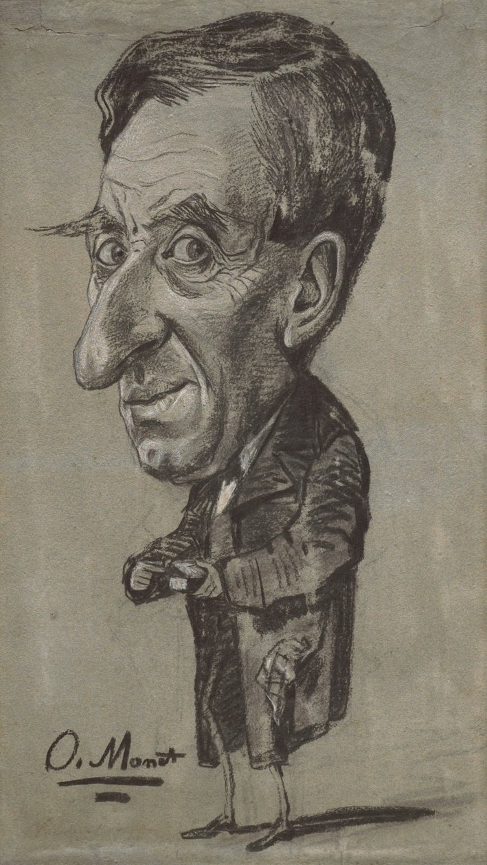 Karikatyr av en man med en snusdosa av Claude Monet