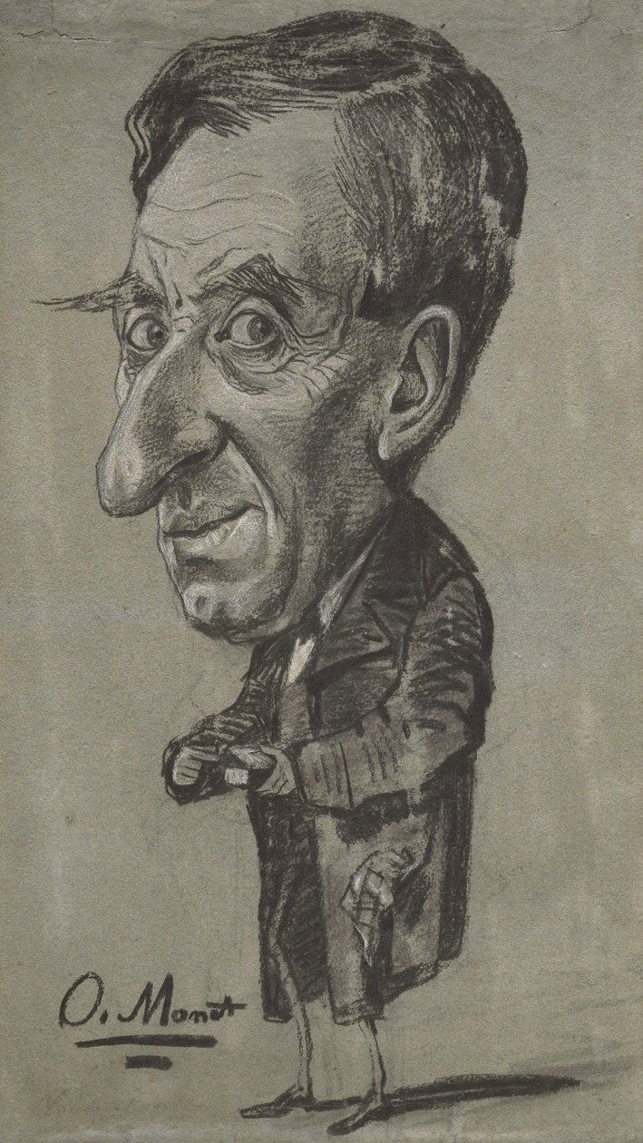 Karikatyr av en man med en snusdosa, ca 1858 av Claude Monet