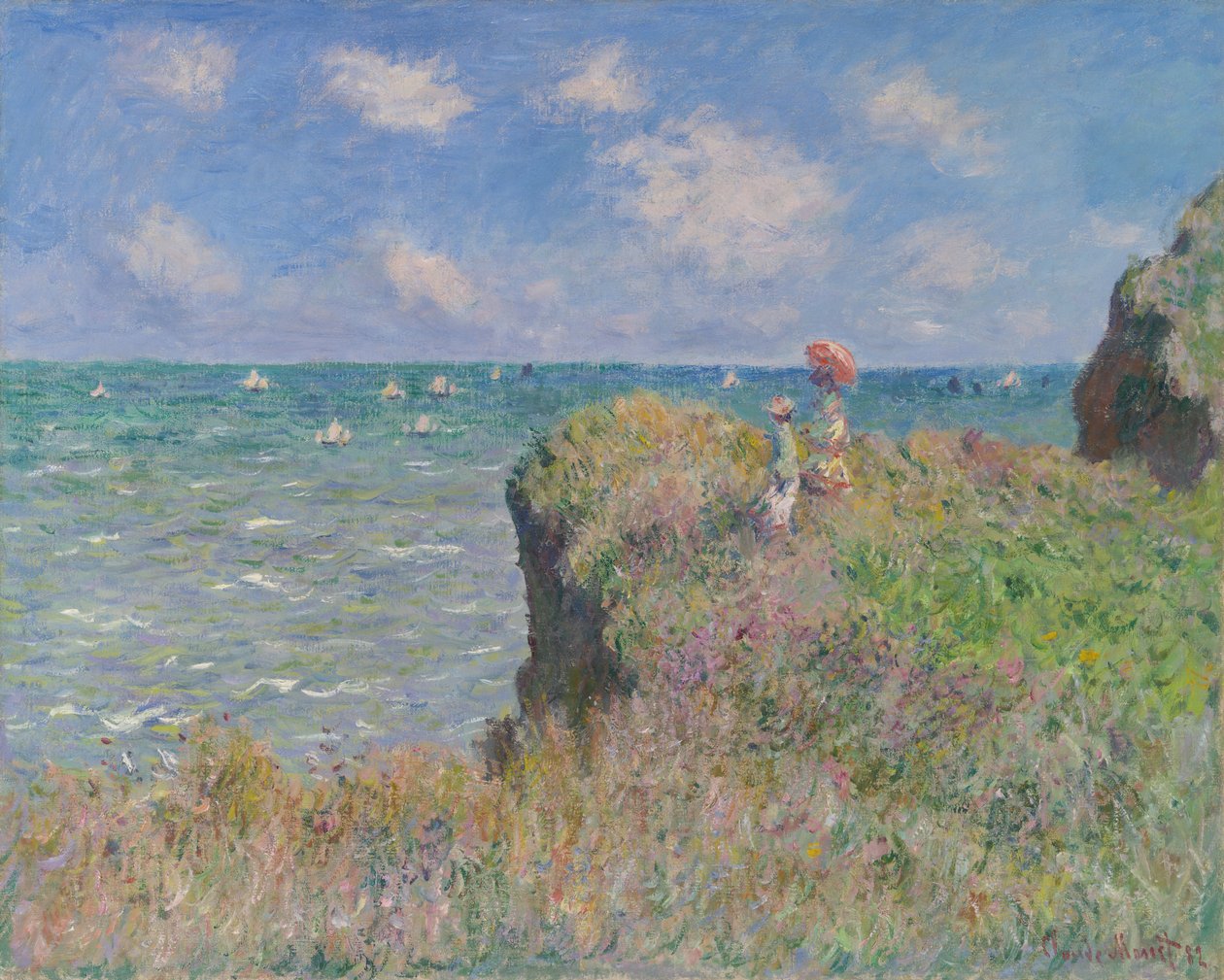 Cliff Walk i Pourville, 1882. av Claude Monet
