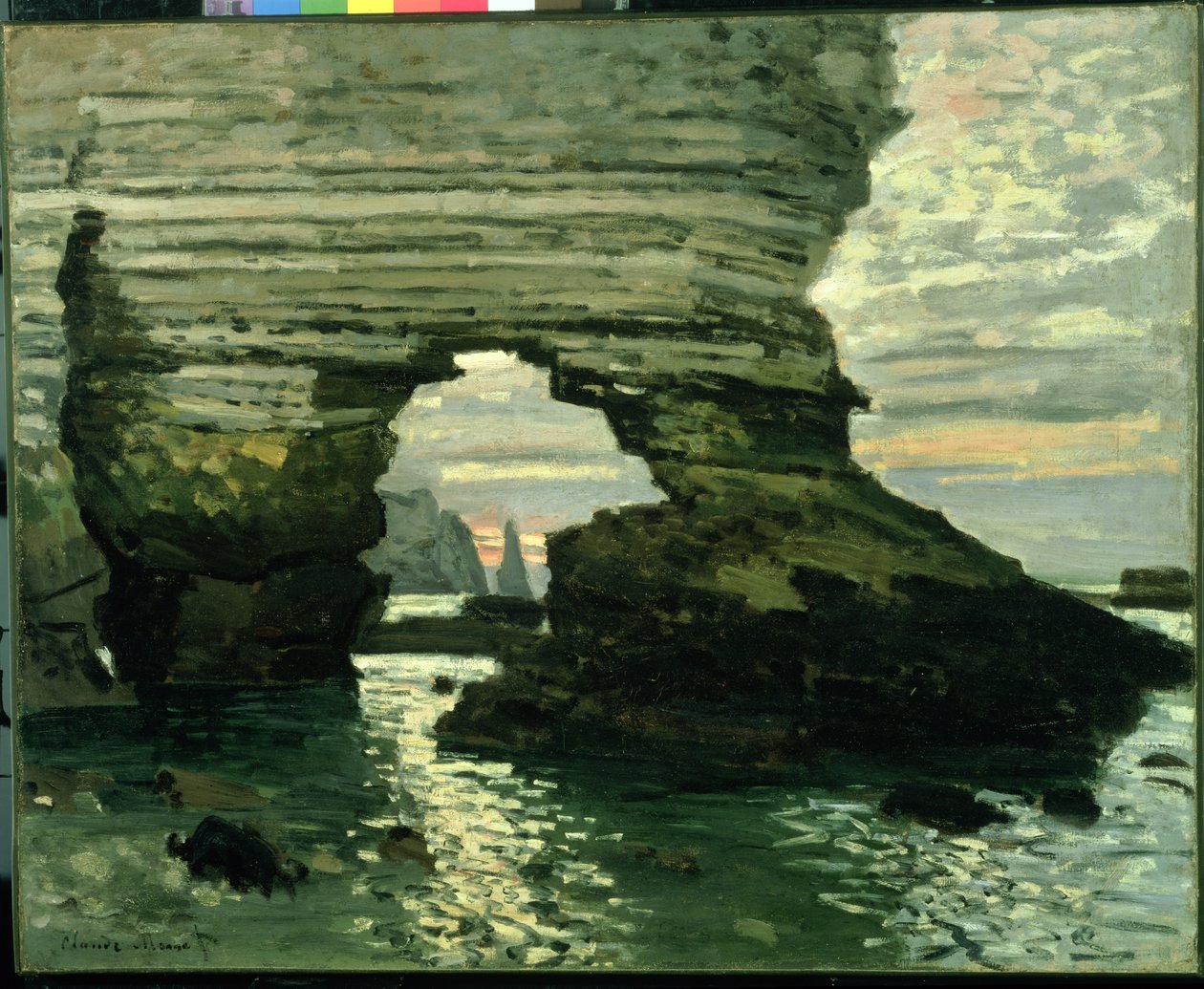 Klipp vid Etretat, c.1868-69 av Claude Monet