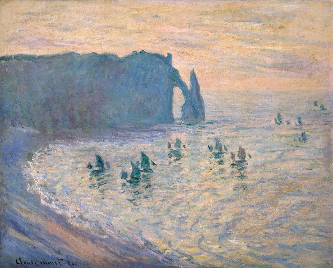 Klipporna vid Ètretat, 1885-1886. av Claude Monet