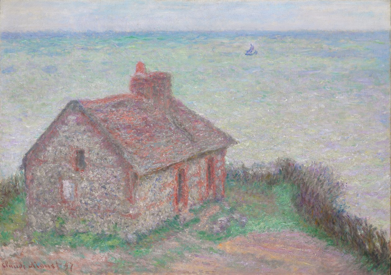Tullhuset, Rose Effekt; Tullhuset, rosa effekt, 1897 av Claude Monet