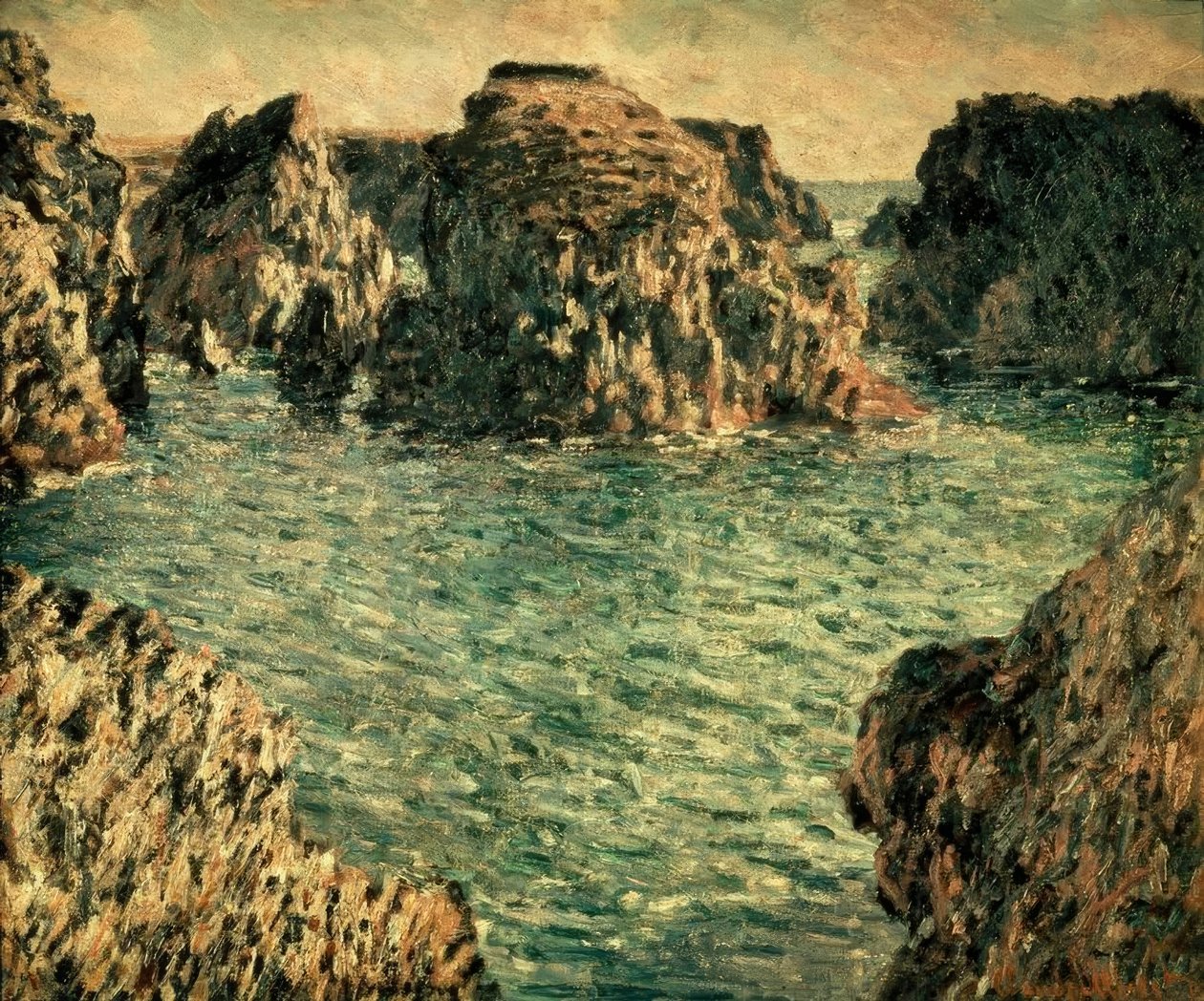 Ingång till Port-Goulphar, Belle-Ile av Claude Monet