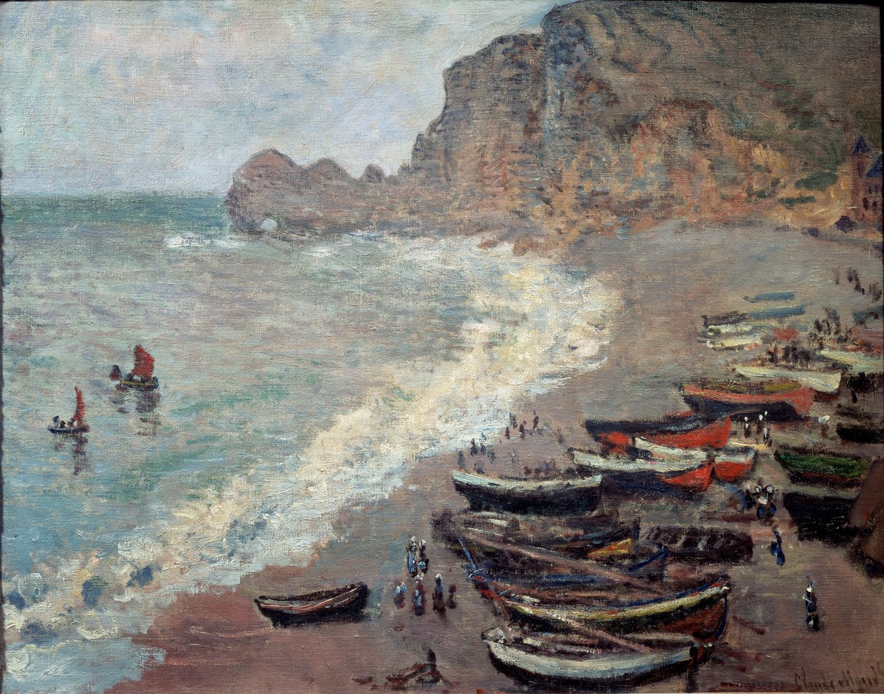 Etretat, stranden och Porte d