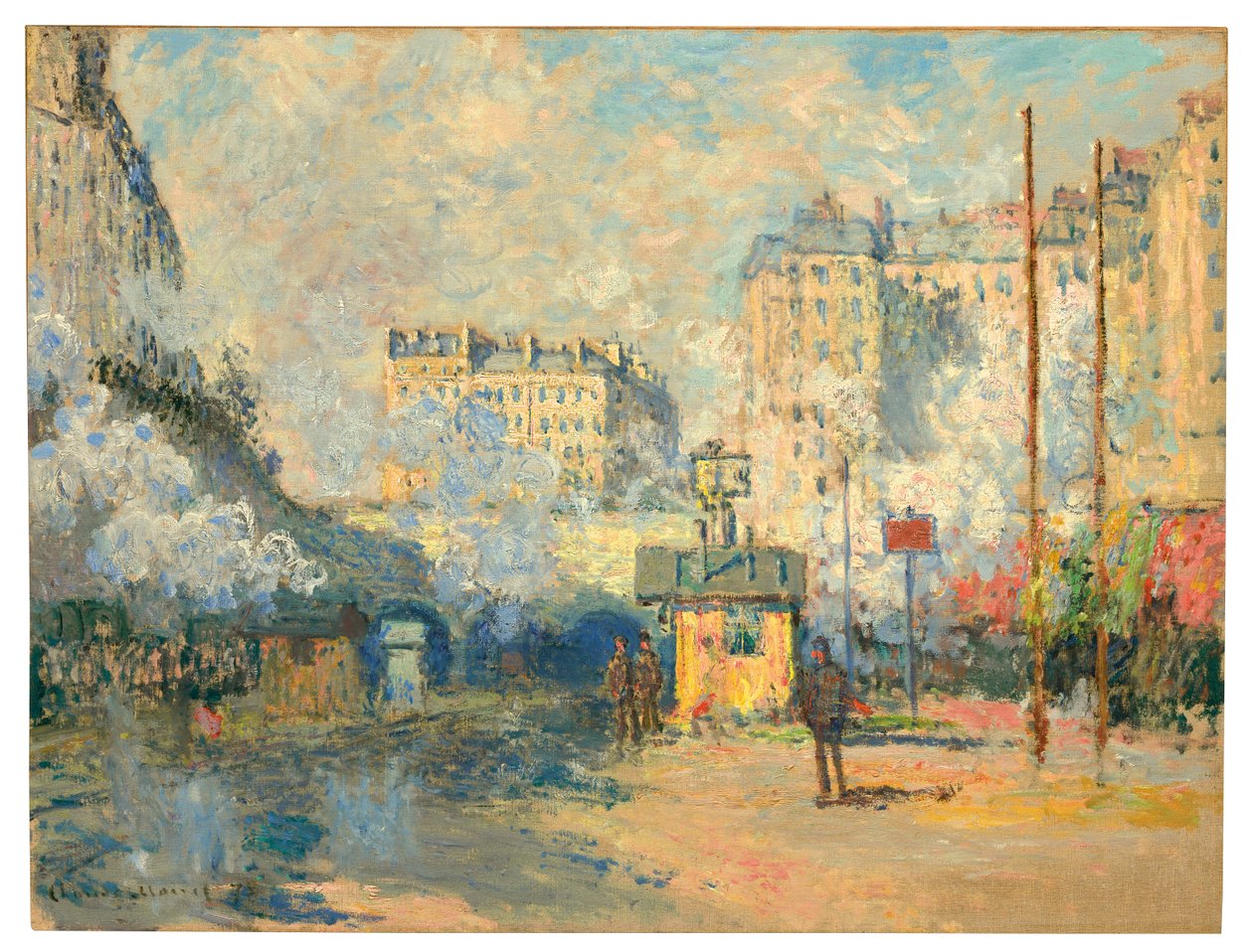 Exteriör av Saint-Lazare station, solljuseffekt, 1877 av Claude Monet