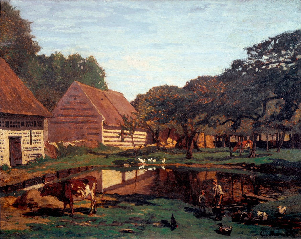 Gårdsgård i Normandie (målning, ca 1863) av Claude Monet