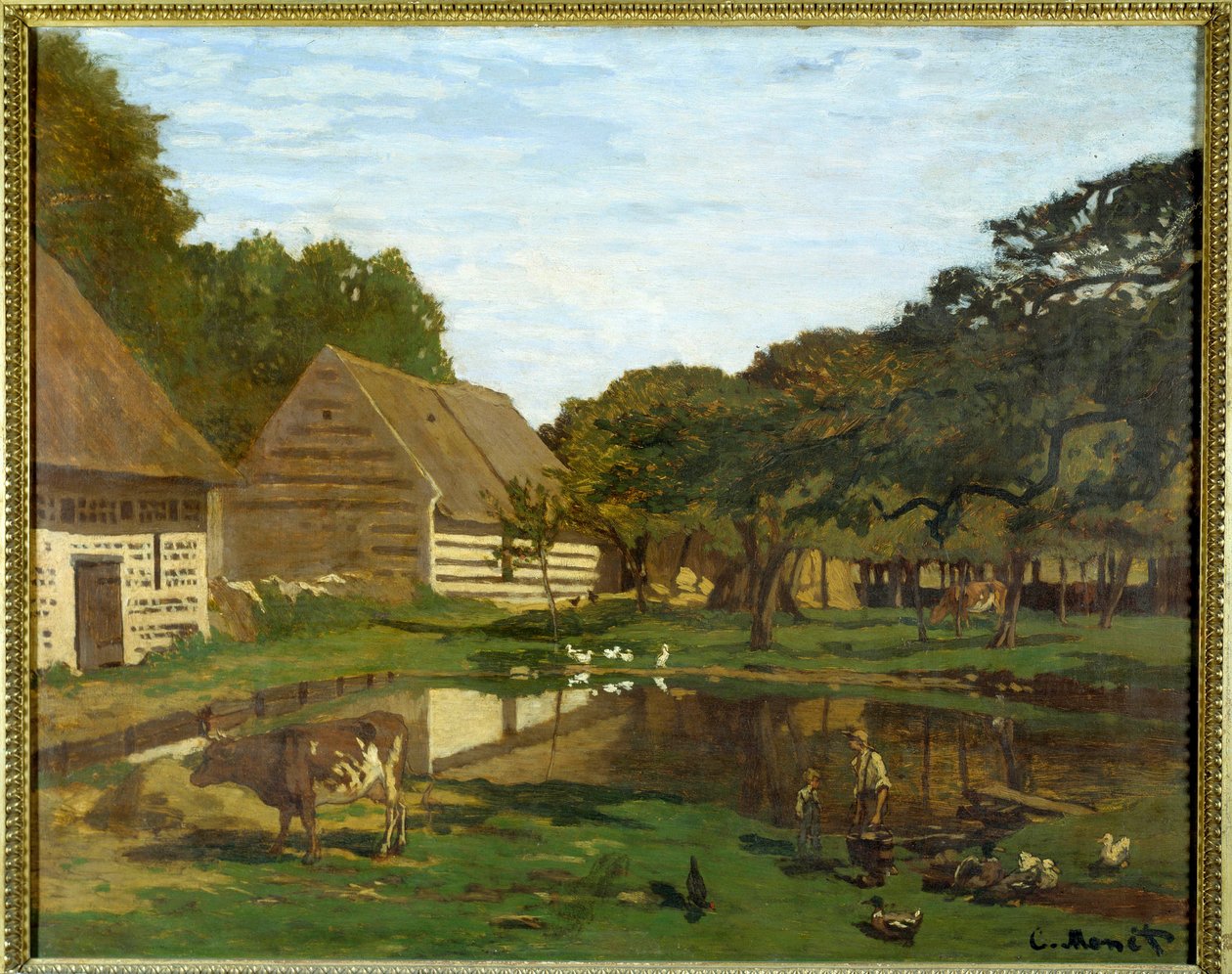 Gårdsgård i Normandie (i Pays de Caux). Målning av Claude Monet (1840-1926) av Claude Monet