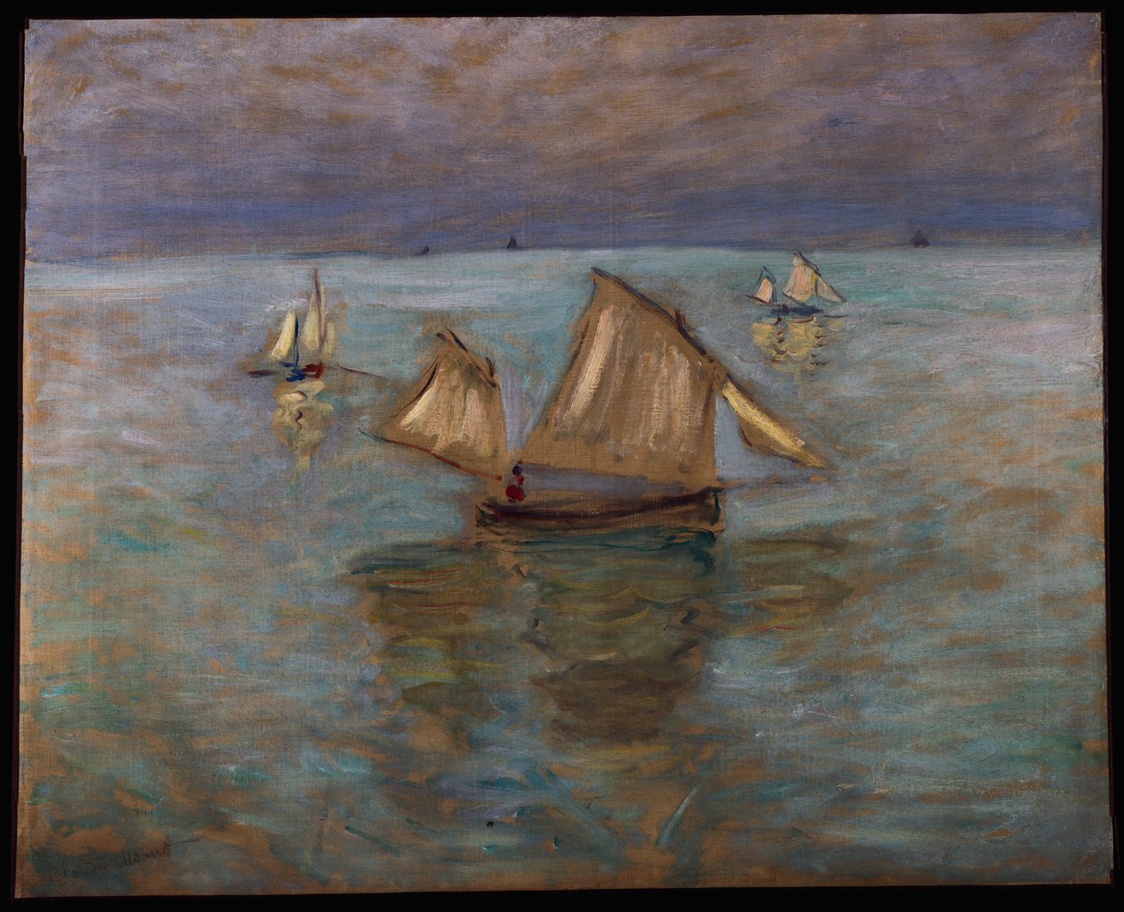 Fiskebåtar i Pourville, 1882 av Claude Monet