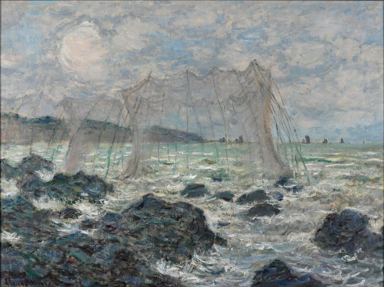 Fiskenät i Pourville av Claude Monet