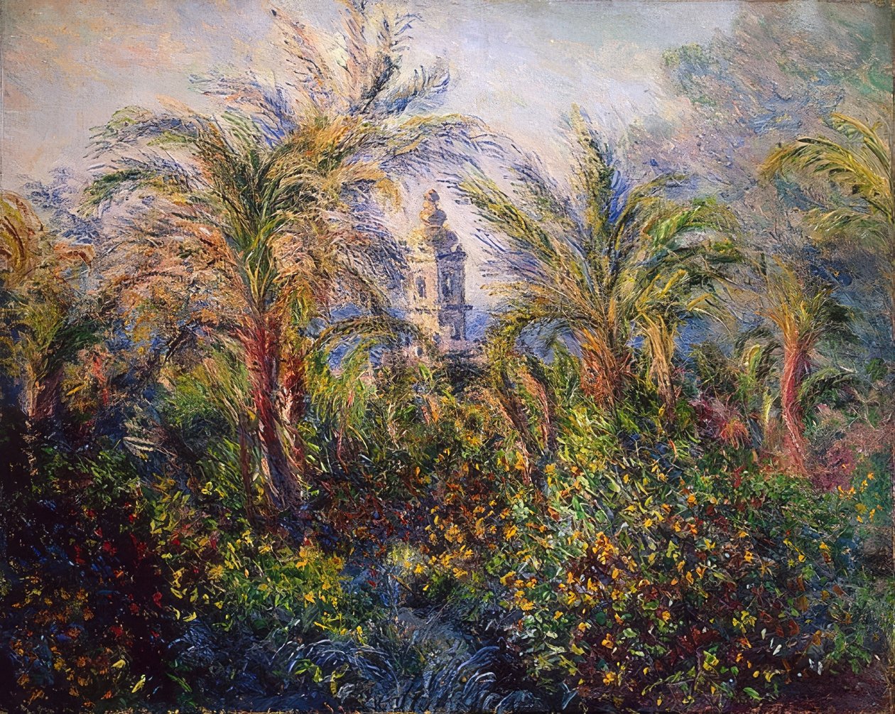 Trädgård i Bordighera, intryck på morgonen. 1884 av Claude Monet