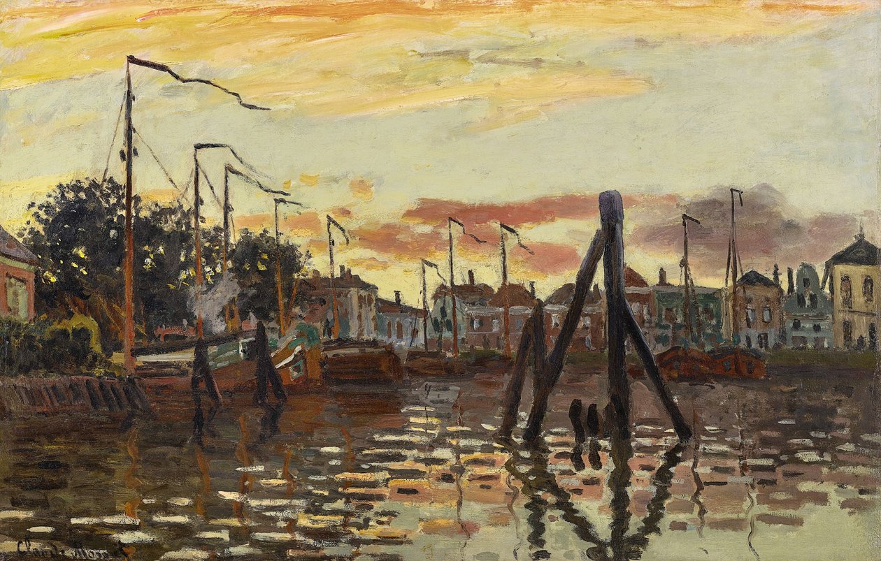 Tyska: Der Hafen von Zaandam Hamnen i Zaandam av Claude Monet