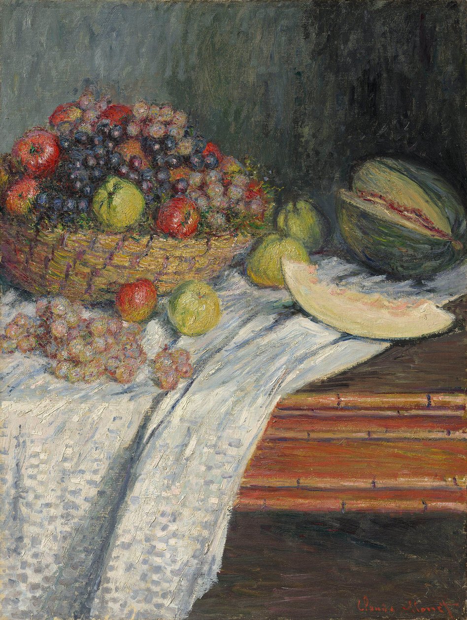 Tyska: Stilleben med en spansk melon Stilleben med en honungsmelon av Claude Monet