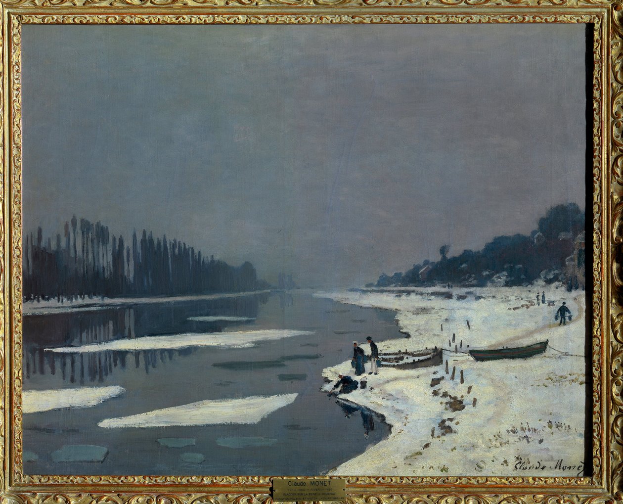 Isbitar på Seine vid Bougival, Yvelines Målning av Claude Monet (1840-1926) Dim 0,65 x 0,81 m Paris Louvren museum Obligatoriskt omnämnande: Donation Helene och Victor Lyon av Claude Monet