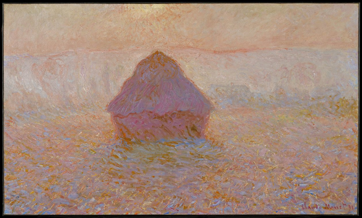 Sädesstack, sol i dimman av Claude Monet