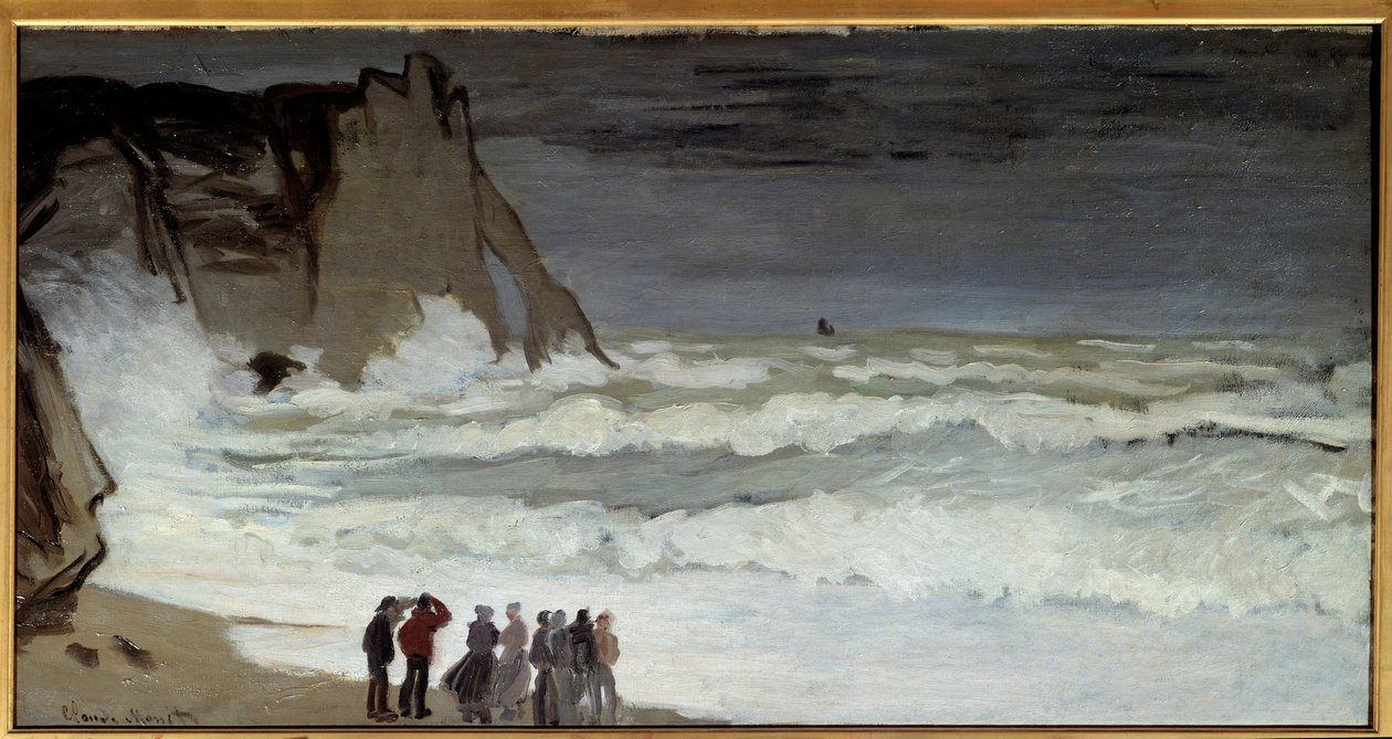 Grosse mer a Etretat Målning av Claude Monet (1840-1926) 1868 Sön. 0,66x1,31 m Paris, musee d