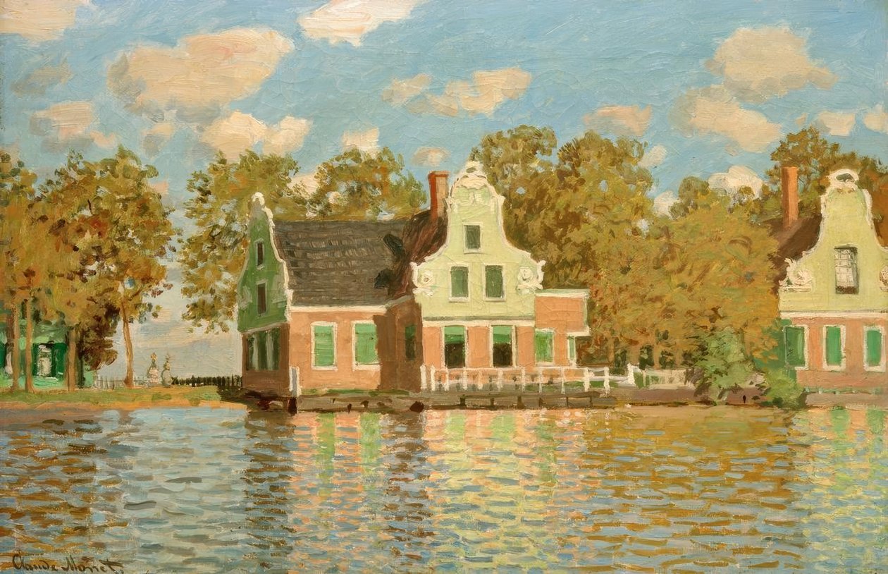 Hus vid vattnet i Zaandam av Claude Monet