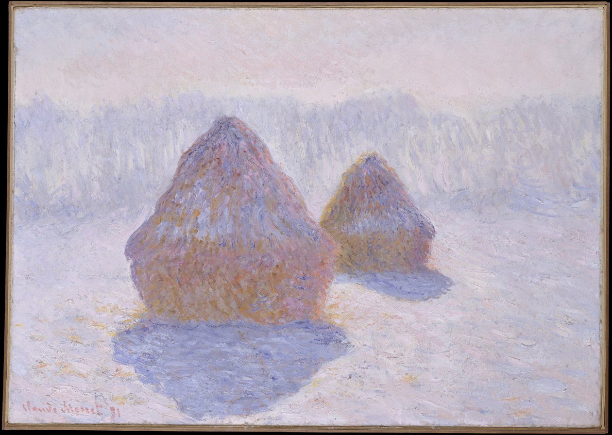 Höstackar (effekt av snö och sol) av Claude Monet