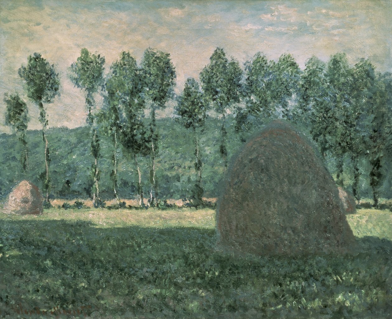 Höstackar nära Giverny, ca 1884-89 av Claude Monet