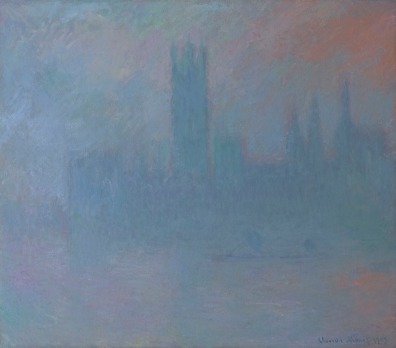 Parlamentshuset i dimman 1903 (olja på duk) av Claude Monet