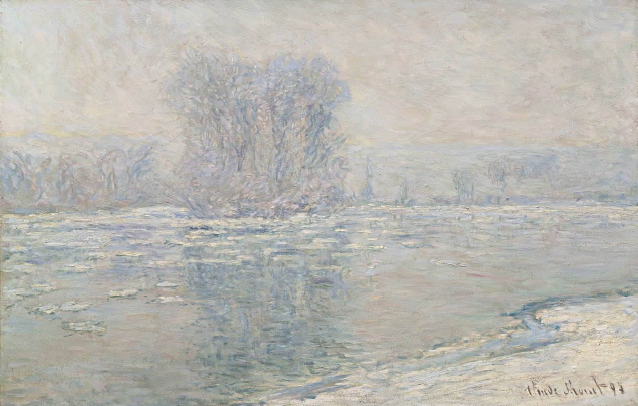 Is, vit effekt av Claude Monet