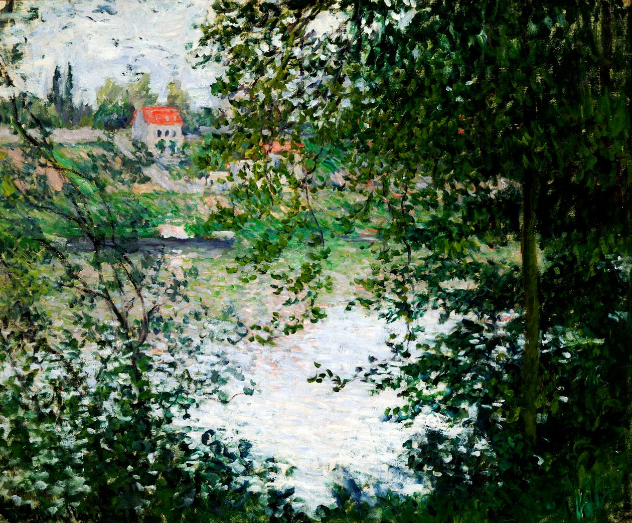Ön La Grande Jatte genom träden, 1878 av Claude Monet