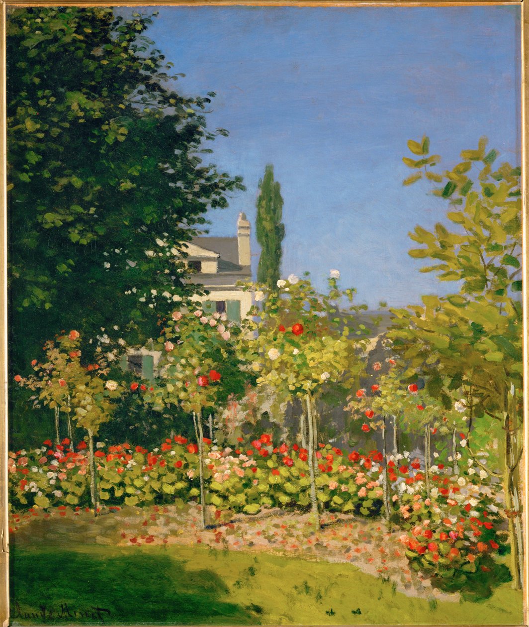Jardin en fleurs a Sainte-Adresse (olja på duk) av Claude Monet