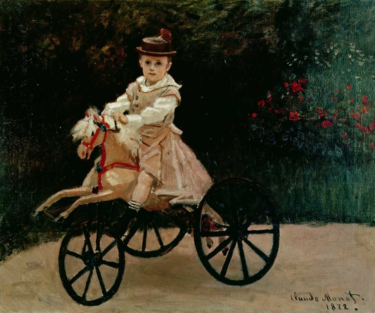 Jean Monet på sin hobbyhäst av Claude Monet