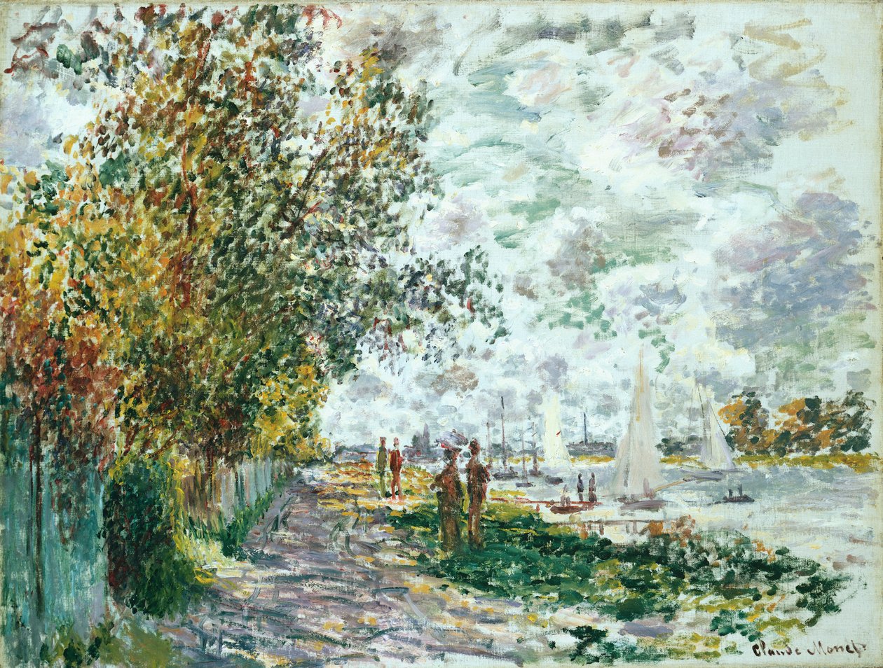 Bank of Petit-Gennevilliers, ca 1875 av Claude Monet