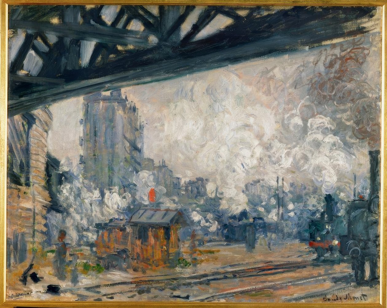 Gare Saint-Lazare, exteriörvy av Claude Monet