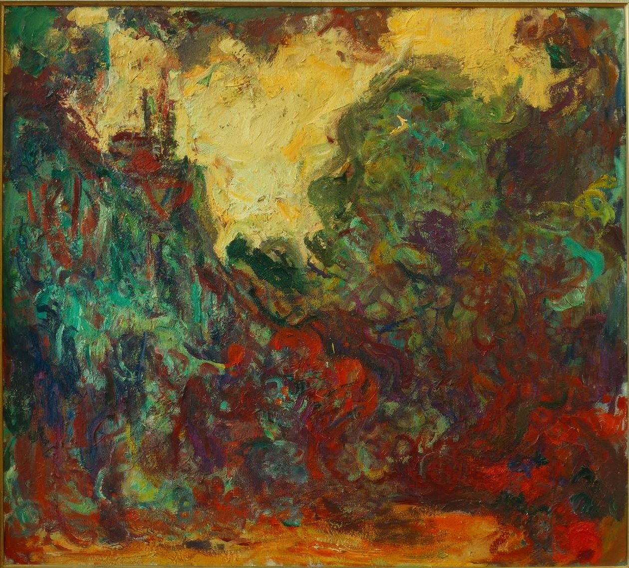 Huset sett från rosenträdgården (Das Haus des Künstlers v av Claude Monet