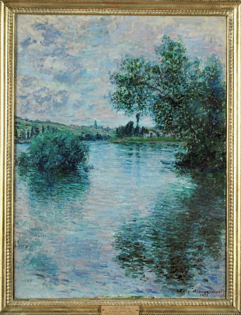 Seine vid Vetheuil (olja på duk) av Claude Monet