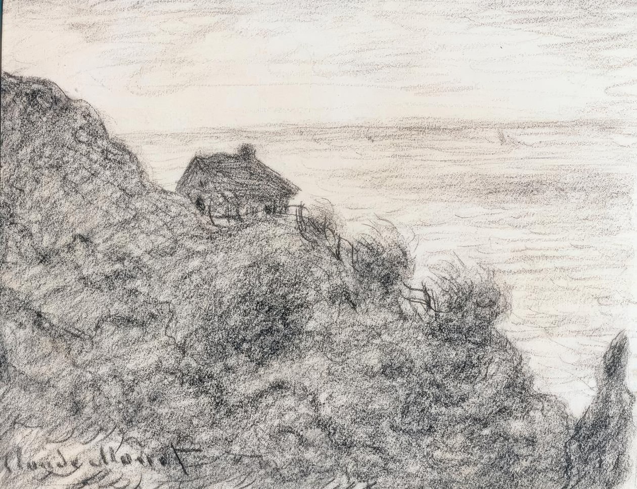 Tullstugan nära Pourville av Claude Monet