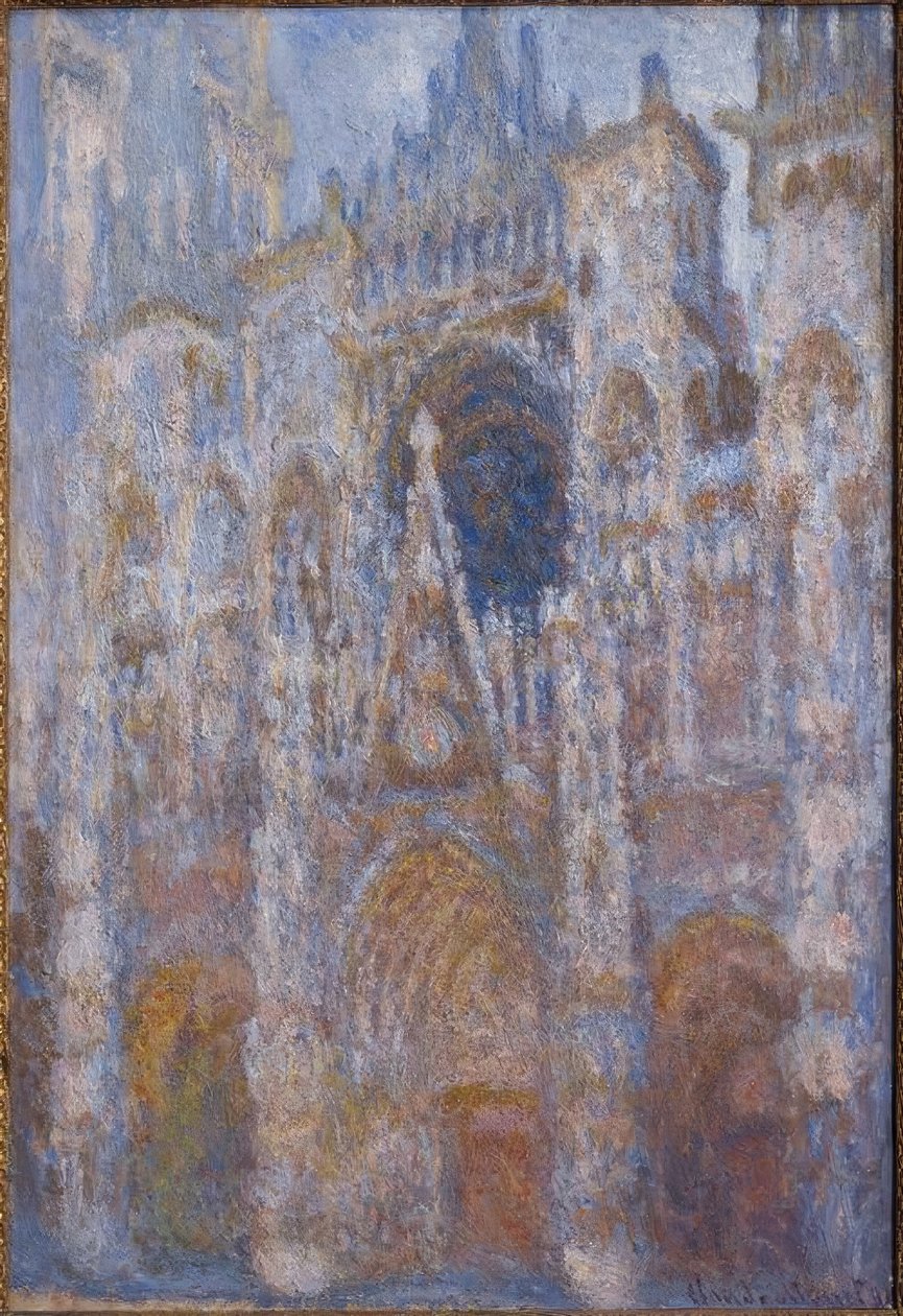 Rouens katedral. Porten, morgonsol. harmoni av Claude Monet