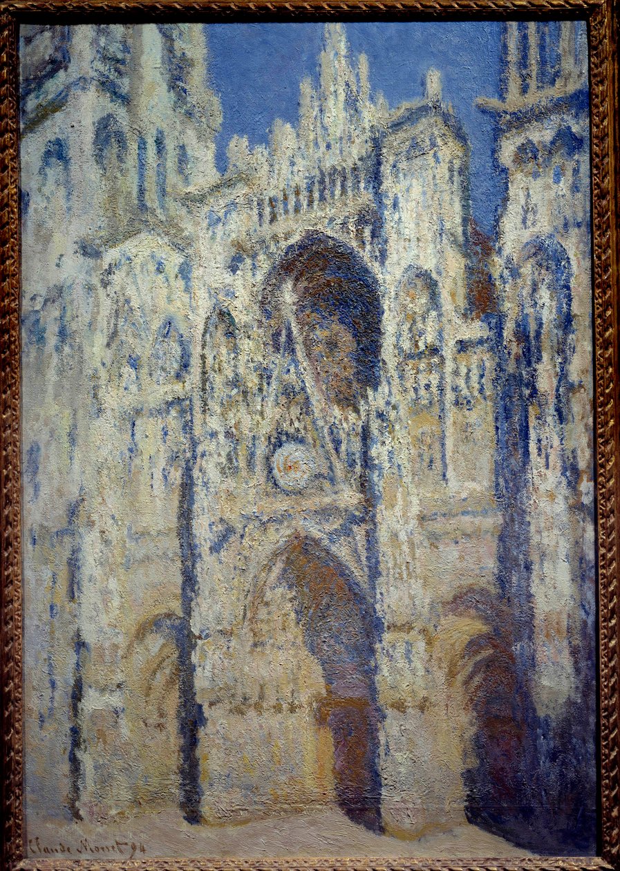 La cathedrale de Rouen, le portal et la tower Saint Romain, plein soleil harmony bleu et guld Målning av Claude Monet (1840-1926) 1893 Sön. 1,07 x 0,73 m Paris, musee d