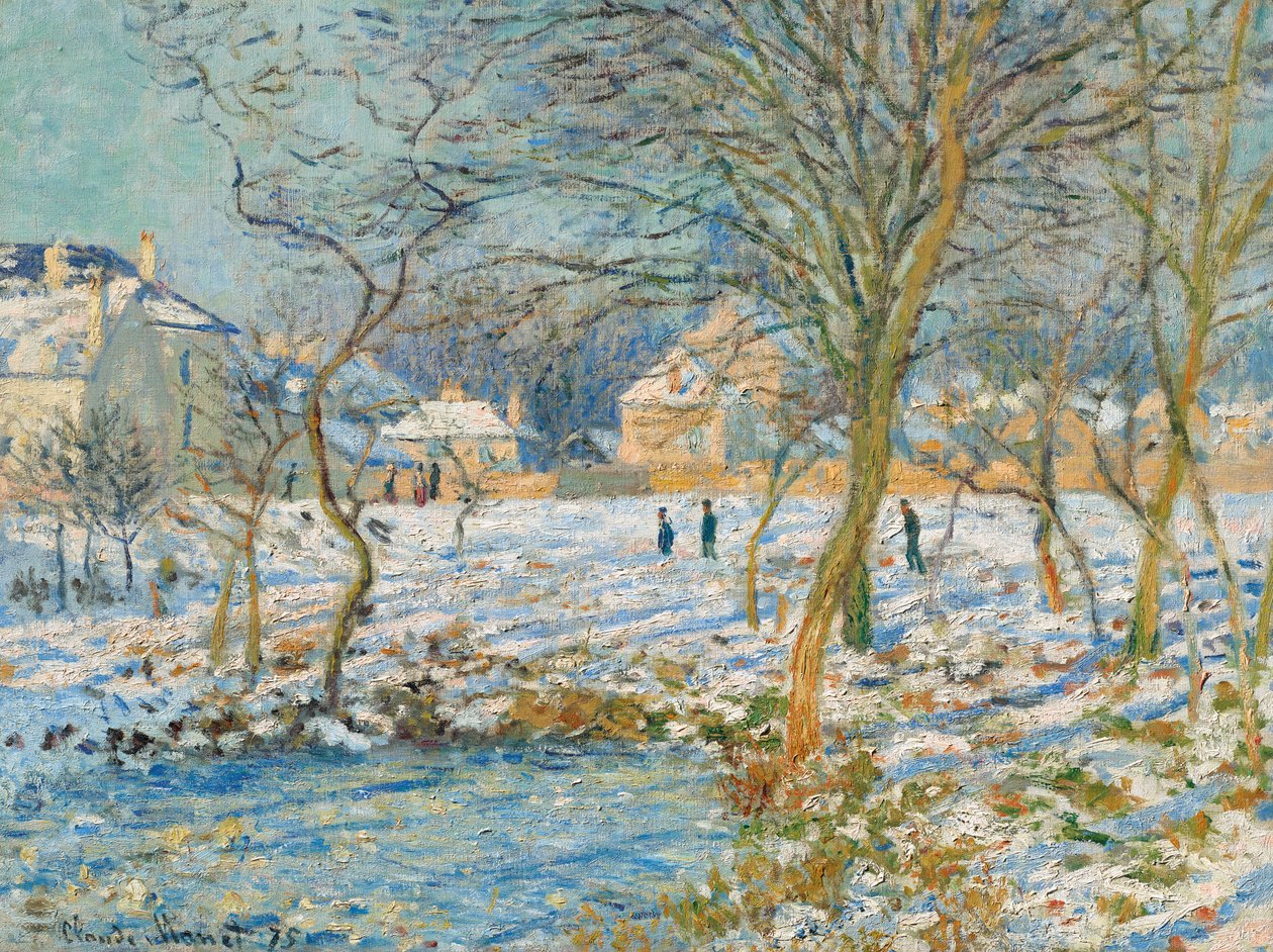 Dammen, snöeffekt av Claude Monet
