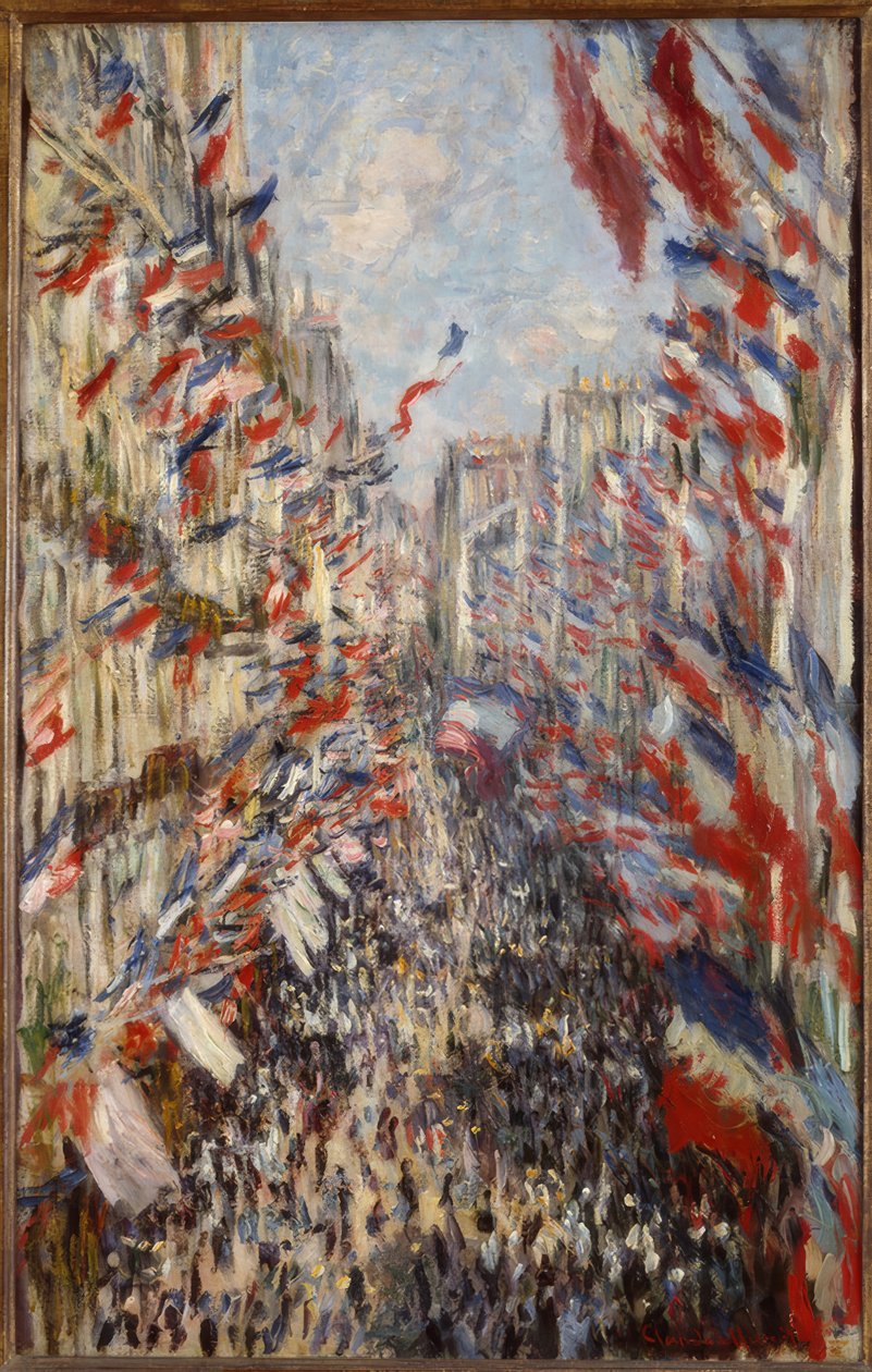 Rue Montorgeuil, Paris. Högtiden den 30 juni 1878 av Claude Monet