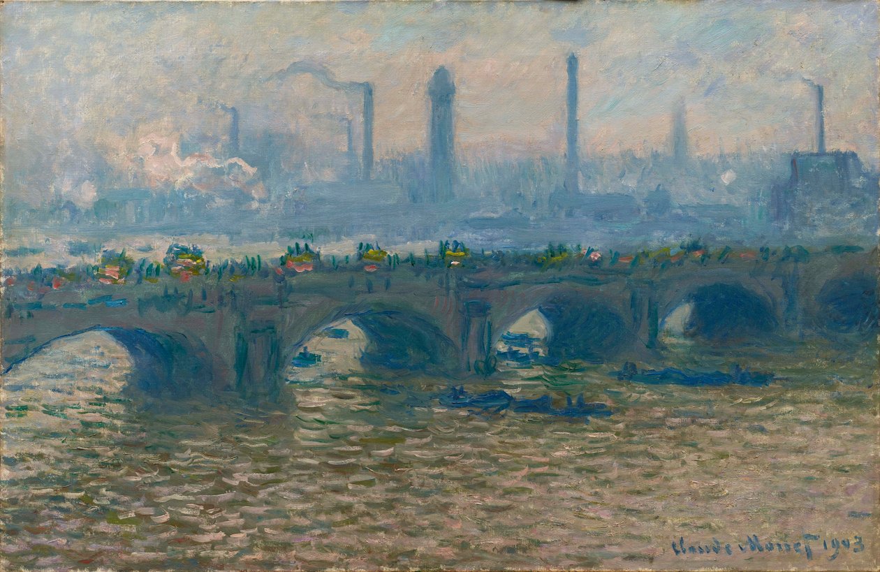 Le Pont de Waterloo, temps gris Waterloo Bridge, grått väder, 1903. av Claude Monet