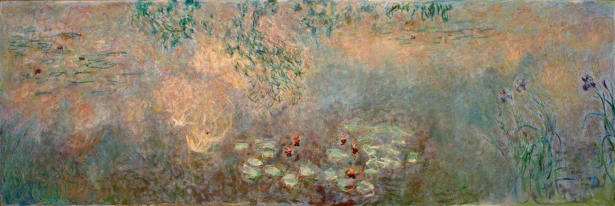 Näckrosdammen med iris av Claude Monet