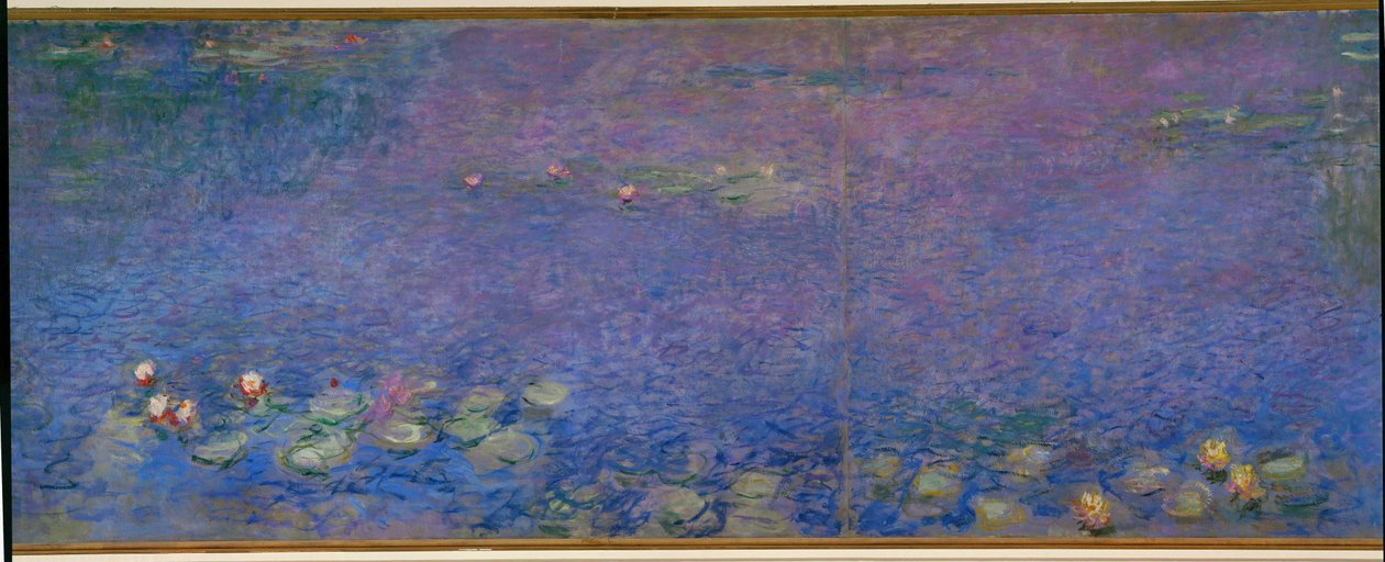 Les Nympheas: matin (olja på duk) av Claude Monet