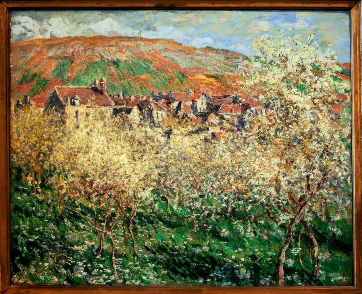 Les Pruniers en Fleurs à Vetheuil (Blommande plommonträd) av Claude Monet