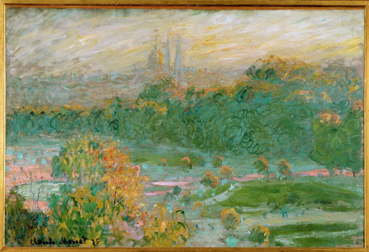 Les Tuileries (olja på duk) av Claude Monet