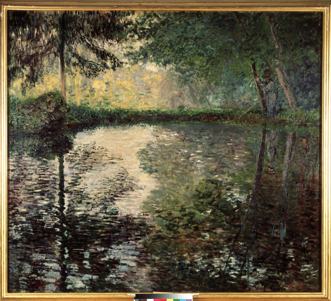 ""The Pond of Montgeron"" (Pond at Montgeron) Målning av Claude Monet (1840-1926) cirka 1876 Eremitagemuseet, Sankt Petersburg (Saint-Petersbourg) av Claude Monet