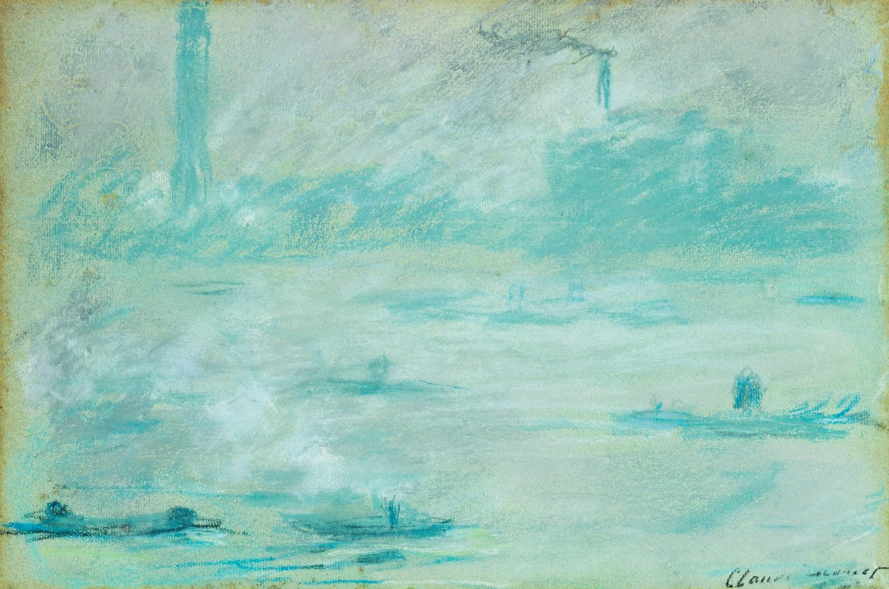 London, båtar på Themsen; London, Boats on Themsen, 1901 av Claude Monet