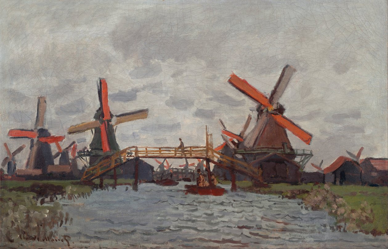 Mills vid Westzijderveld nära Zaandam av Claude Monet